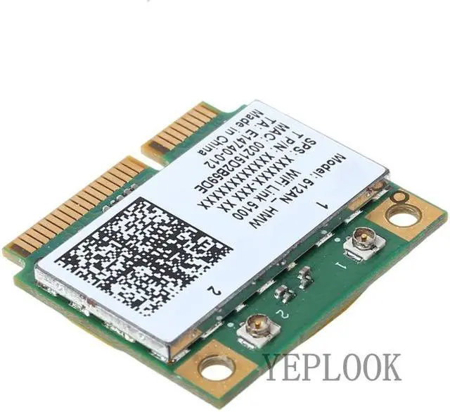 Alt view image 3 of 5 - 512AN HMW WiFi Card 5100 300mbps Dual Band 2.4G/5Ghz 802.11n PCI-E Mini PCIe Half Card
