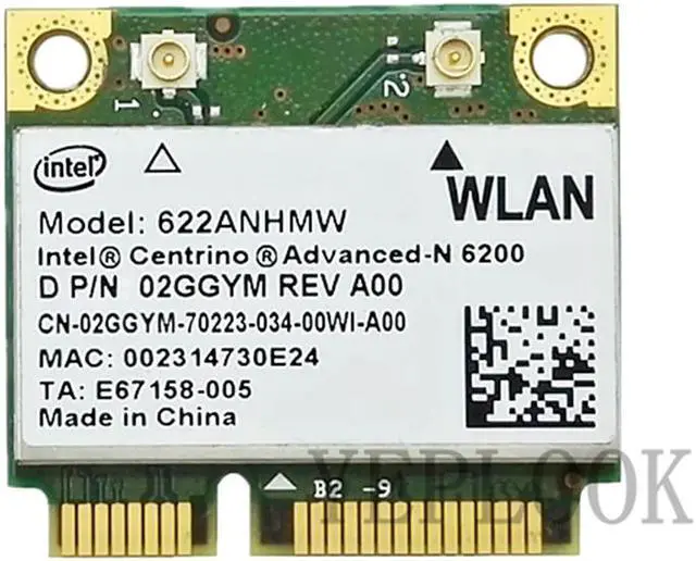 Alt view image 3 of 6 - 6200 622ANHMW MINI PCI-E 300Mbps Dual Band 2.4G/5GHz 2x2 Advanced-N Intel Wifi Card Network card