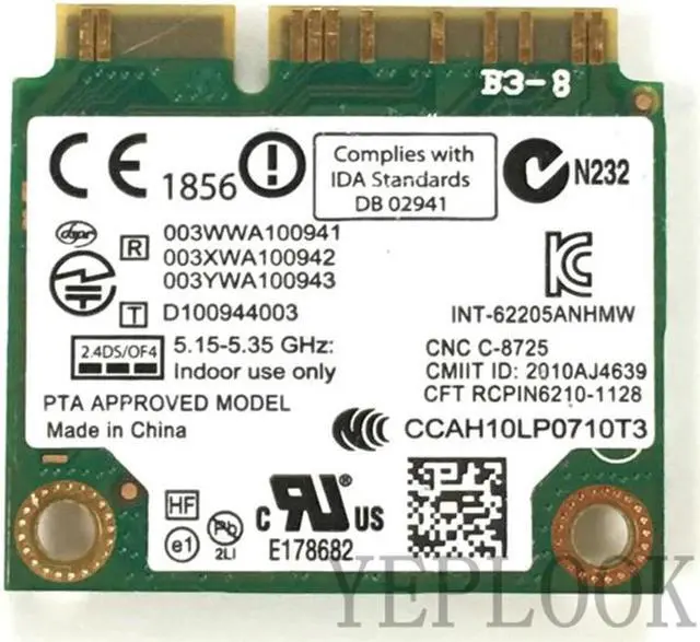 Alt view image 5 of 5 - 6205 62205AN 300Mbps Dual Band 2.4Ghz 5Ghz Mini PCI-E Wifi Card Wlan Network Adapter Advanced-N Wireless Card Standard/Public Version