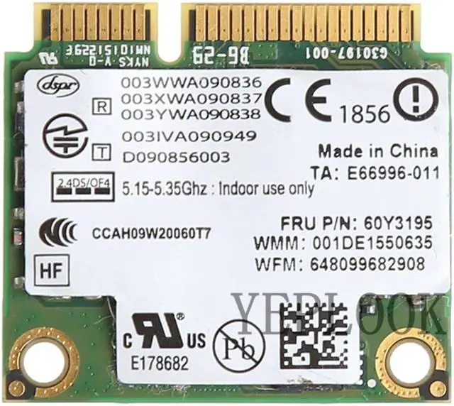 Alt view image 2 of 5 - WiFi Card 6250 622ANXHMW 300Mbps Dual Band 2.4G 5G 802.11a /b/g/n Mini PCI-E Wireless Wifi Card For T400/T420/T500/E220S/E530/S220