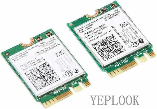 Alt view image 4 of 5 - 7260AC Wireless-AC 7260 7260NGW Dual band 2.4G/5G NGFF M.2 2x2 802.11ac 867Mbps Wifi + Bluetooth BT 4.0 Wlan WiFi Network Card