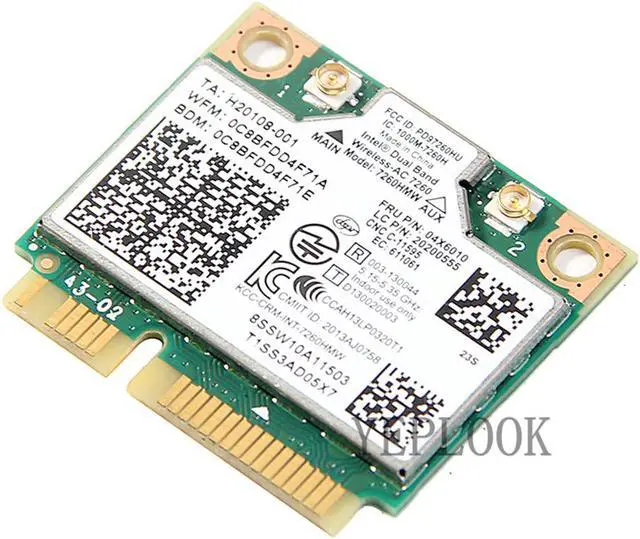 Alt view image 2 of 7 - 7260AC Dual Band 2.4 5Ghz 300M+867Mbps 802.11ac/a/b/g Mini PCI-E Wifi Card For IBM S1 S440 S540 E440 E540 E540 X140E E63Z E93Z E73