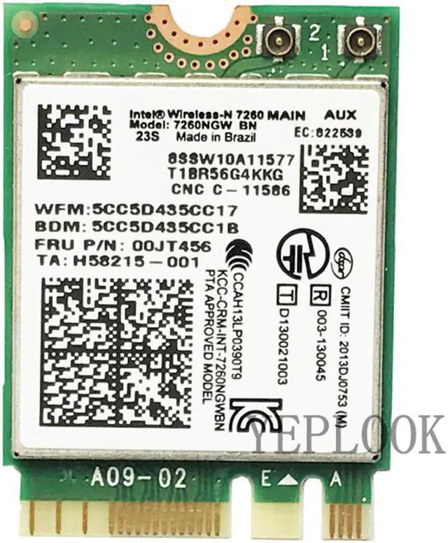 Main image of Wireless-N 7260BN 2.4G 300Mbps BT4.0 802.11n NGFF M.2 Wifi Network Card WLAN Card for L440 T440 T440P T450P T540 X230S X240 W540