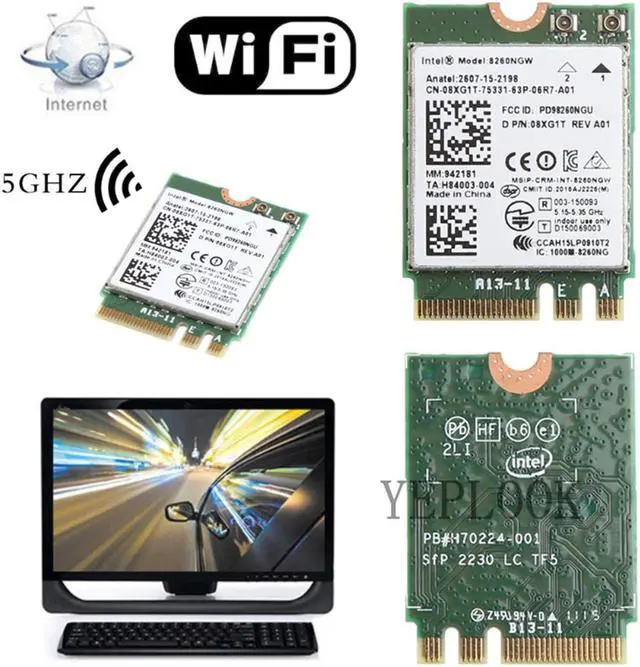 Alt view image 2 of 5 - AC8260 8260NGW 8260AC Intel Wireless-AC 8260 867Mbps Bluetooth 4.2 Dual Band 2.4+5GHz NGFF M.2 WIFI Card
