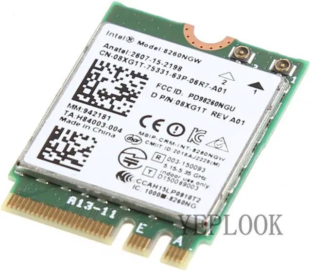 Alt view image 4 of 5 - AC8260 8260NGW 8260AC Intel Wireless-AC 8260 867Mbps Bluetooth 4.2 Dual Band 2.4+5GHz NGFF M.2 WIFI Card