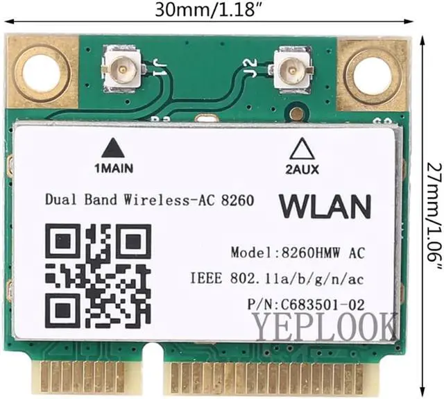 Alt view image 5 of 7 - Wireless-AC 8260NGW 8260AC 300Mbps+867Mbps802.11AC 2x2 Dual Band2.4G/5Ghz WiFi + Bluetooth 4.2 Mini PCI-E WiFi Card