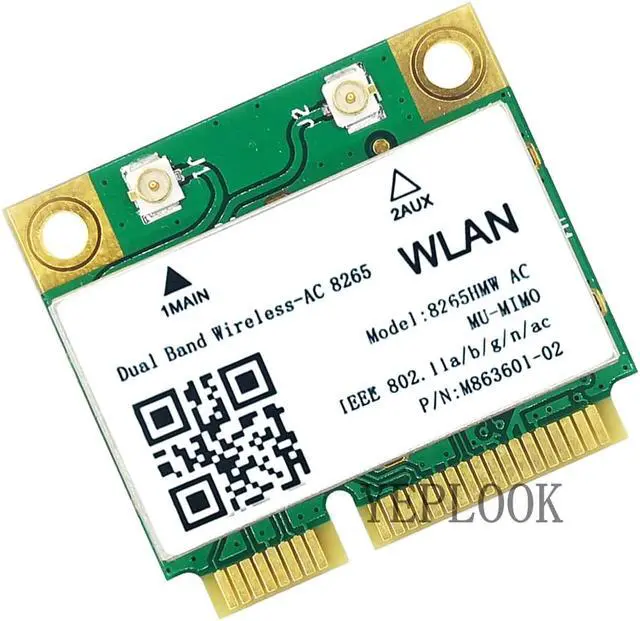 Alt view image 4 of 4 - Wireless-AC 8265 8265HMW 8265AC 867Mbps+300Mbps Dual Band 2.4G/5Ghz 802.11ac 2x2 Bluetooth 4.2 Mini PCIe Half Size Network Card