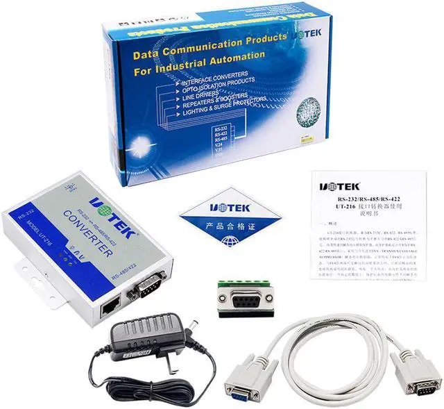 Alt view image 4 of 6 - UTEK UT-216 RS232 to RS485/422 Converter with 600w Lightning Protection Active Industrial Automation Data Transmission with 6Pin