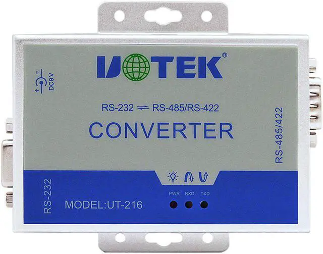 Alt view image 2 of 6 - UTEK UT-216 RS232 to RS485/422 Converter with 600w Lightning Protection Active Industrial Automation Data Transmission with 6Pin