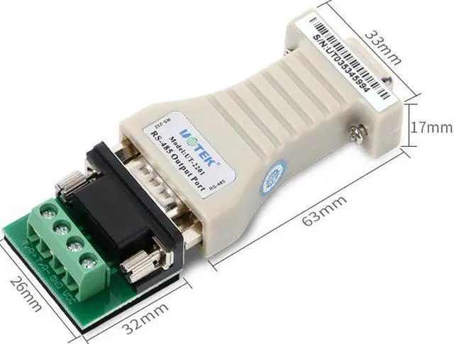 Alt view image 5 of 7 - UTEK UT-2201 Two-way RS232 to RS485 RS485 to RS232 DP 9Pin Passive Interface Converter Adapter Data Communication Distance 1.2KM