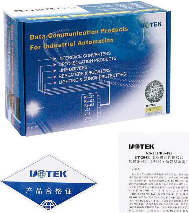 Alt view image 5 of 7 - UTEK UT-204E RS232 to RS485 Serial Adapter with 600w Surging Protection Industrial Grade Automation Data Transmission 1.2KM