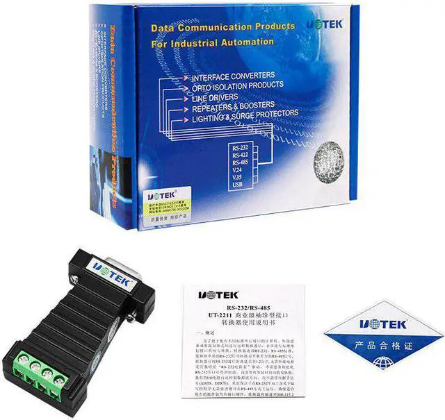 Alt view image 4 of 6 - UTEK UT-2211 RS232 To RS485 Passive Adapter Switch 232 to 485 Port-powered 600w Surging Protetion Communication Distance 1.2km