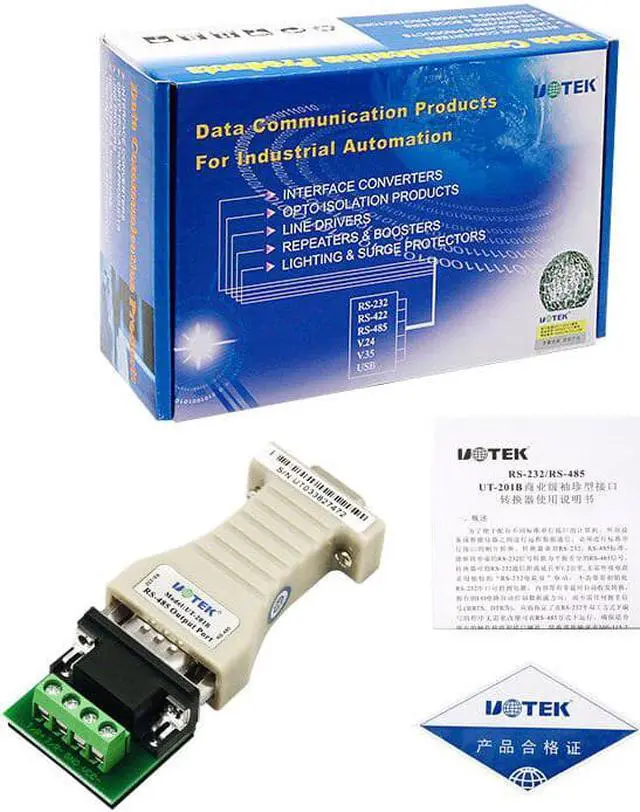 Alt view image 3 of 8 - UTEK UT-201B RS232 to RS485 Converter COM DB9 Industrial-grade Two-way Transmission 1.2KM Communication Protocol No Need Power