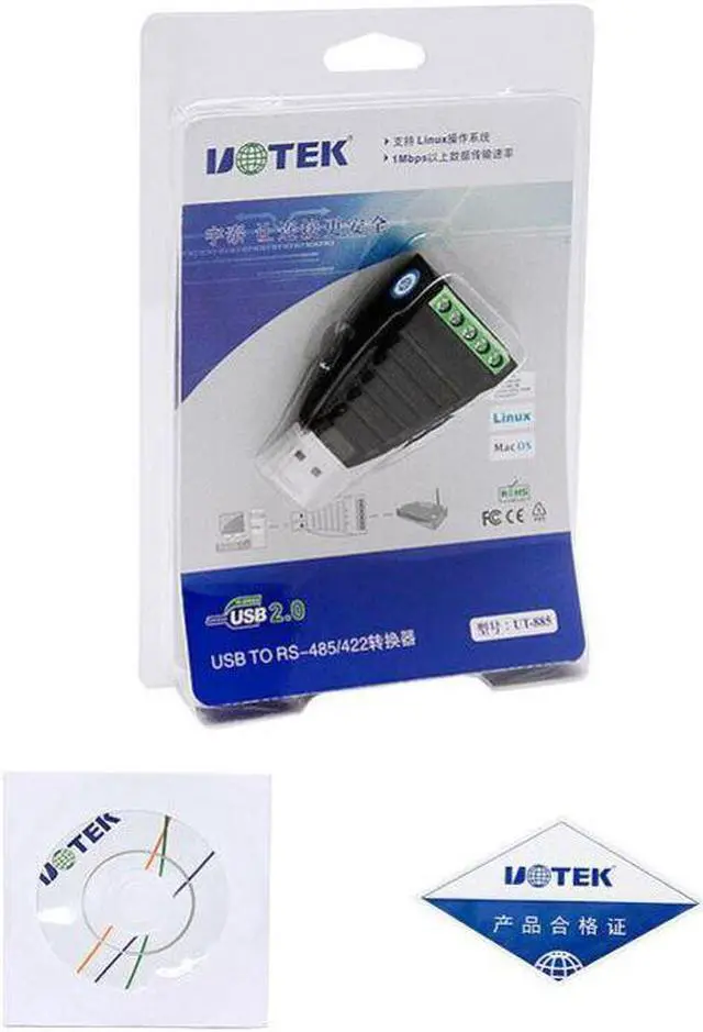 Alt view image 4 of 6 - UTEK UT-885 USB to RS485/RS422 Passive Conversion Cable Industrial-grade Serial Communication Converter with ESD Protection