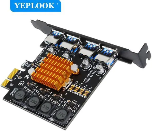 Alt view image 2 of 4 - 4 Port USB3.0 PCI-E Expansion Card 5Gbps USB3.0 Adapter Controller Card NEC 2A Independent Power Supply No Need External Power