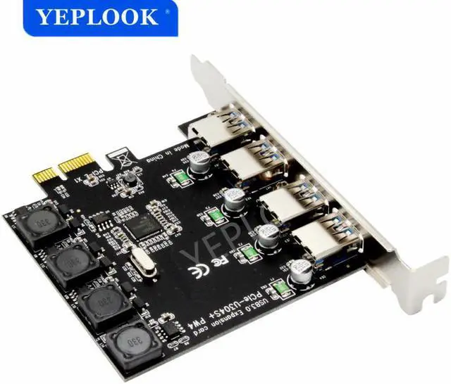 Alt view image 5 of 7 - 4 Ports USB3.0 PCIe X1 X4 X8 X16 Expansion Card PCI-E to External 4 Ports USB3.0 NEC D720201 Independent Power Supply 5Gbps 4*2A