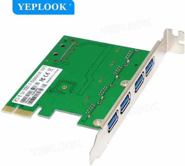 Alt view image 6 of 6 - PCIe to External 4 Ports USB3.0 Expansion Card Support PCI-E x1 x4 x8 x16 NEC720201 Chipset 5Gbps with 15Pin SATA Power U3N04S