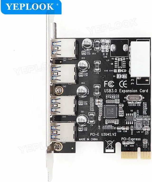 Alt view image 3 of 4 - 4 Port USB3.0 PCI-E Card PCIe USB3.0 HUB Adapter Controller Full Speed 5Gbps 4Pin Molex Power Supply Support PCIe X1 X4 X8 X16