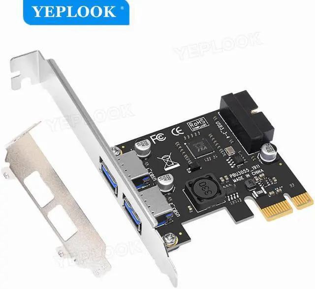 Main image of PCIe to 2 Ports USB3.0 Expansion Card External Controller Adapter USB3.0 Hub 5Gbps Internal 19pin Header VL805 For Desktop