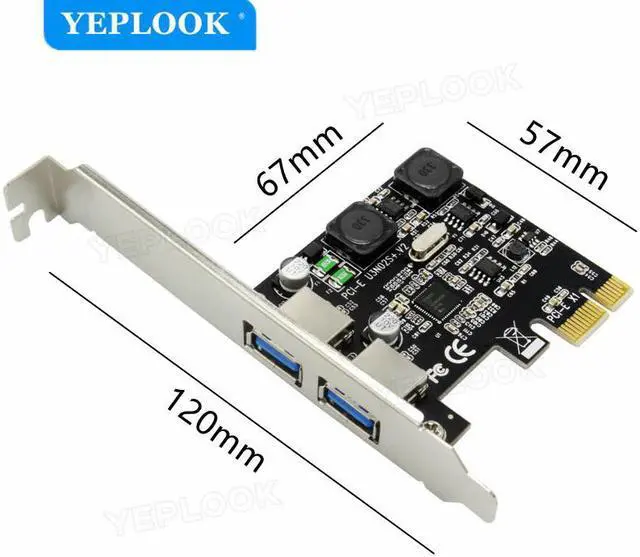 Alt view image 5 of 6 - USB 3.0 PCI-E Expansion Card External 2 Port USB3.0 PCIe Card with 2 Power Modules 4A Current 5Gbps NEC720202 Chip for Desktop
