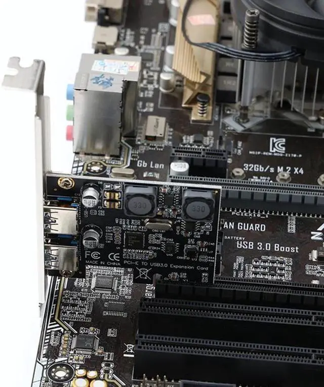 Alt view image 4 of 5 - PCI-E 2 Port USB3.0 Expansion Card High Speed 5Gbps Adapter Card PCIe USB3.0 Converter 4A Self-powered VIA Chipset with Bracket