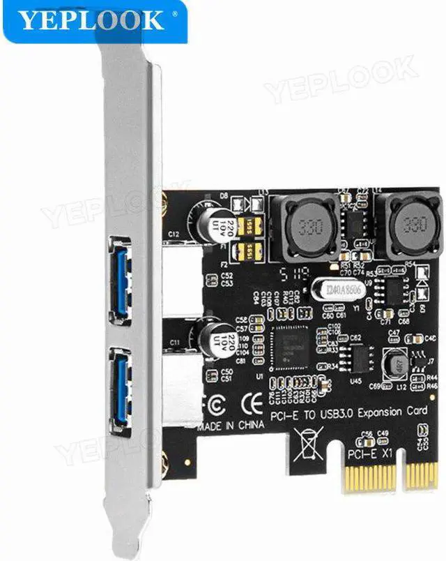 Alt view image 3 of 5 - PCI-E 2 Port USB3.0 Expansion Card High Speed 5Gbps Adapter Card PCIe USB3.0 Converter 4A Self-powered VIA Chipset with Bracket