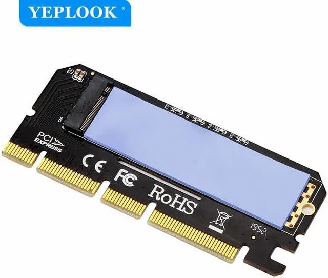 Alt view image 5 of 6 - M-Key M.2 NVMe NGFF to PCIe X16 X8 X4 SSD Riser Adapter with LED Indicator Full Speed 6000MB/s Not for B Key (SATA) Free Driver