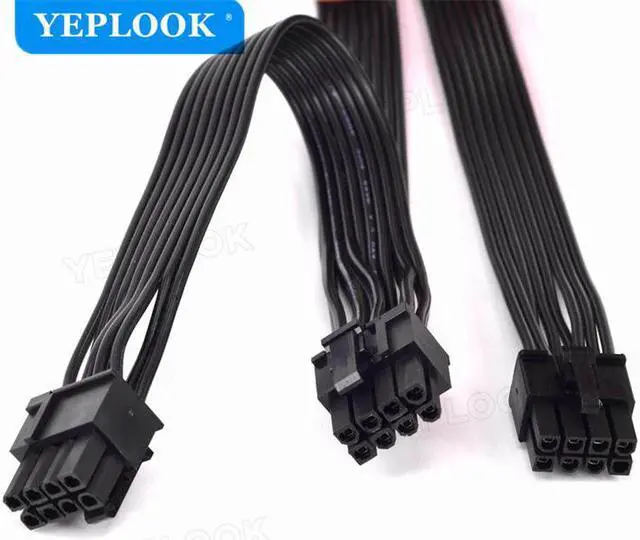 Alt view image 3 of 6 - PCIe 8Pin to Dual 8Pin 6+2Pin Cable GPU PSU Splitter Cable 60+20cm For Corsair CX-M Series CX850M CX750M CX600M CX500M CX430M