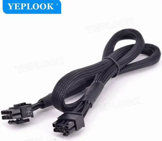 Alt view image 4 of 6 - CPU 8Pin to 8Pin 4+4Pin Modular Power Supply Cable Sleeved 18AWG 65cm For Corsair CX-M Series CX850M CX750M CX600M CX500M CX430M