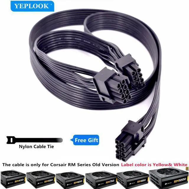 Main image of PCIe 8Pin to Dual 8Pin 6+2Pin GPU Cable For Corsair Old Version PSU RM Series Power Supply RM1000 RM850 RM750 RM650 RM550 RM450