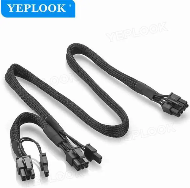 Alt view image 4 of 5 - PCIe 8Pin to Dual 8Pin 6+2Pin GPU Power Cable Sleeved For Corsair CS-M Series Semi Modular CS450M CS550M CS650M CS750M CS850M