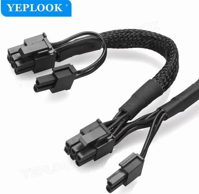 Alt view image 5 of 7 - PCIe 8Pin to Dual 8Pin 6+2Pin GPU Power Cable Sleeved For Corsair HX Series HX750 HX850 HX1000 HX1200 Full Modular PSU 60+20CM