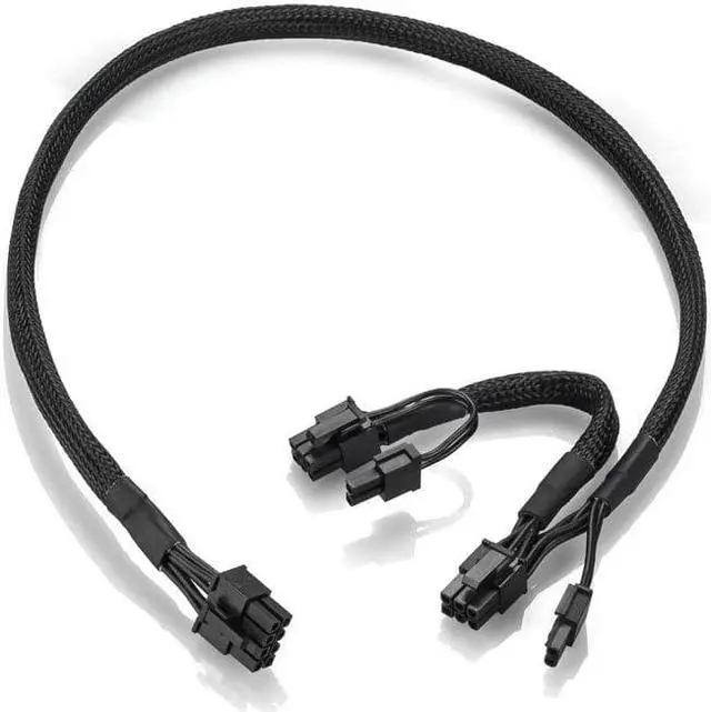 Alt view image 6 of 7 - PCIe 8Pin to Dual 8Pin 6+2Pin GPU Power Cable Sleeved For Corsair HX Series HX750 HX850 HX1000 HX1200 Full Modular PSU 60+20CM