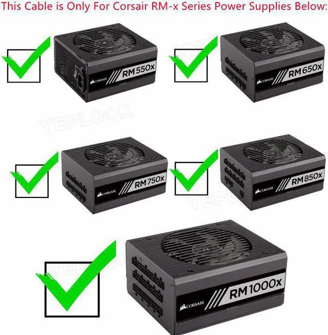 Alt view image 2 of 6 - CPU 8Pin to 8Pin (4+4Pin) Modular Power Supply Cable For Corsair RMx Series Full Modular PSU RM550x RM650x RM750x RM850x RM1000x