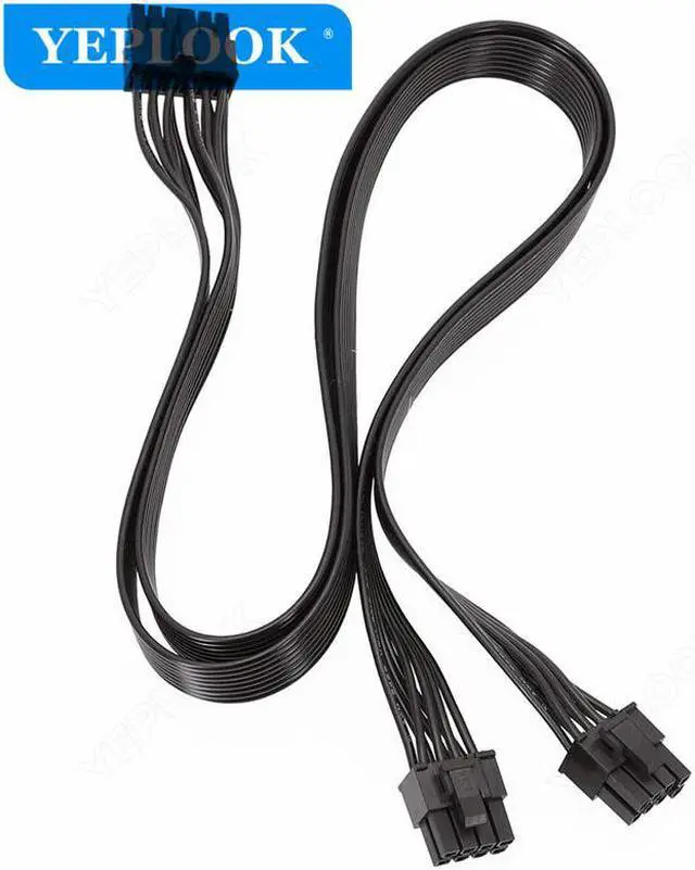 Alt view image 4 of 5 - 12Pin to Dual 8Pin 8Pin+8Pin(6+2Pin) PSU Cable For Corsair AX650 AX750 AX850 AX Series Modular PSU 18AWG 60+60cm