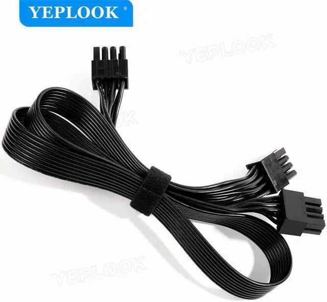 Alt view image 3 of 6 - PCIe 8Pin to Dual 8Pin 6+2Pin GPU PSU Cable For Corsair TX850M TX750M TX650M TX550M TX-M Series Semi Modular PSU 18AWG 60CM+20CM
