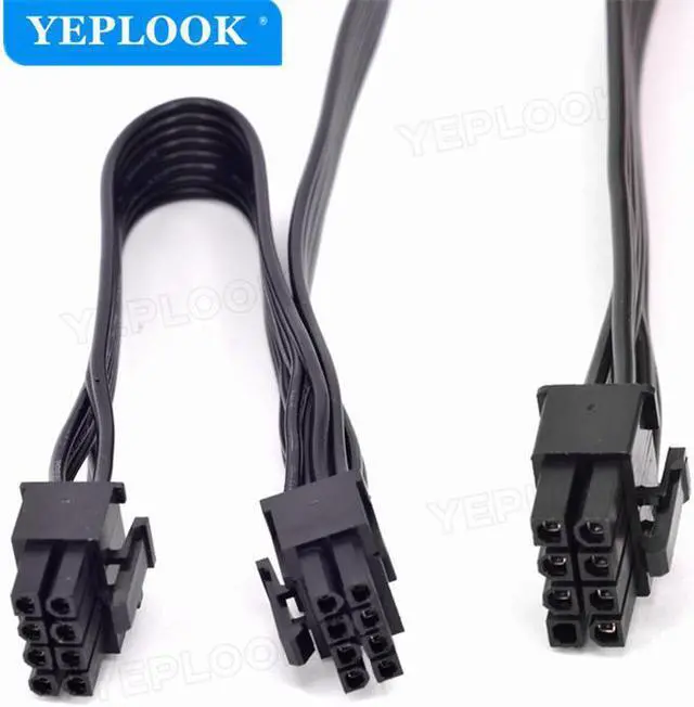 Alt view image 5 of 6 - PCIe 8Pin to Dual 8Pin 6+2Pin GPU PSU Cable For Corsair TX850M TX750M TX650M TX550M TX-M Series Semi Modular PSU 18AWG 60CM+20CM