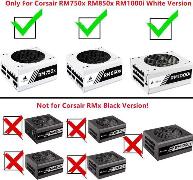 Alt view image 2 of 4 - PCIe 8Pin to Dual 8Pin 6+2Pin GPU PSU Cable 60+20cm For Corsair RM750x RM850x RM1000i Power Supply White Version 60CM 18AWG