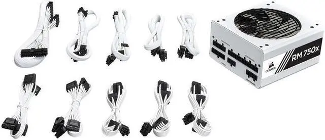 Alt view image 4 of 4 - PCIe 8Pin to Dual 8Pin 6+2Pin GPU PSU Cable 60+20cm For Corsair RM750x RM850x RM1000i Power Supply White Version 60CM 18AWG