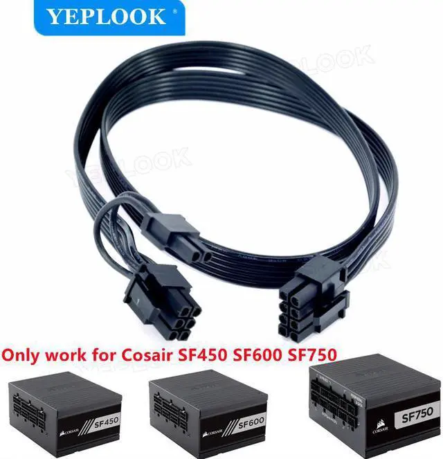 Main image of PCIe 8Pin to 8Pin 6+2Pin GPU Cable For Corsair SF450 SF600 SF750 Full Modular Power Supply Unit PSU Cable 18AWG 60cm