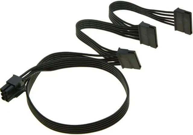 Alt view image 3 of 4 - PCIe 6Pin to 3 SATA Straight SSD Power Supply Cable For Corsair SF450 SF600 SF750 SFX Full Modular ATX Power Supply Unit 18AWG