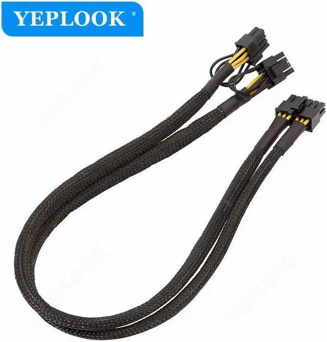 Alt view image 3 of 6 - 12Pin to Dual 8Pin(6+2Pin) PCIe 8Pin Sleeved Power Splitter Modular Cable for GPU 3080 3090 2060 Seasonic P-860 P-1000 X-1050