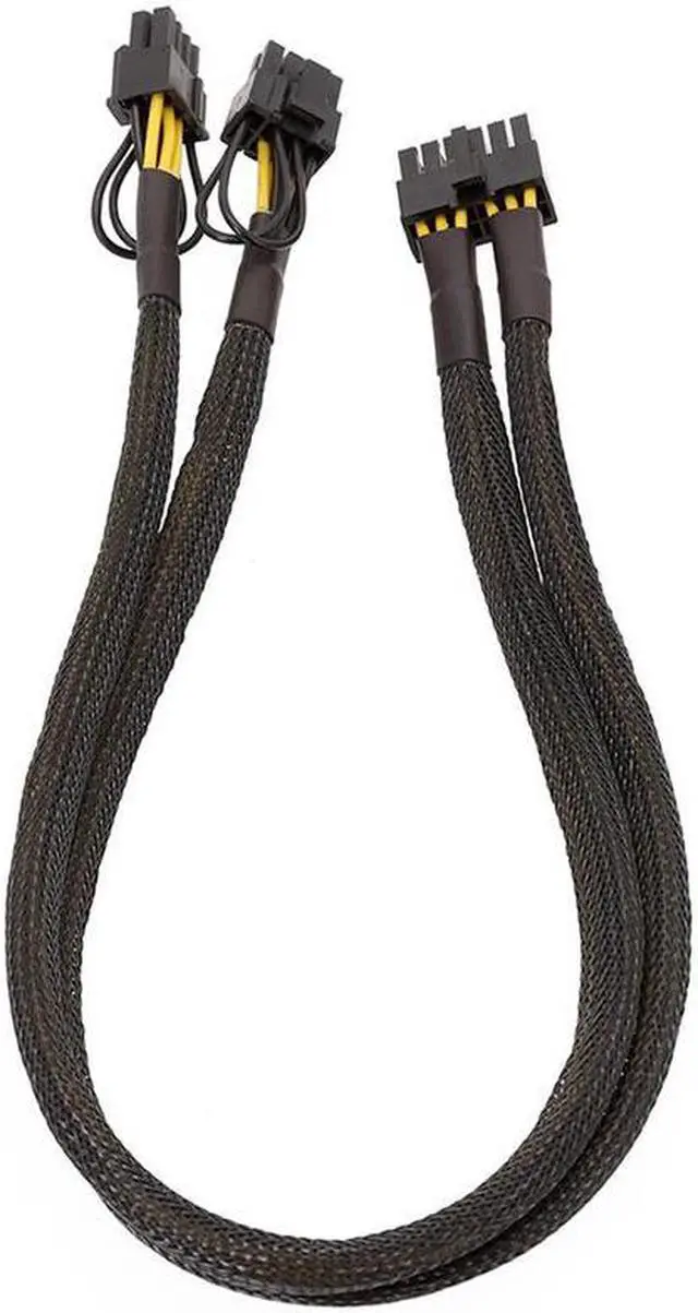 Alt view image 5 of 6 - 12Pin to Dual 8Pin(6+2Pin) PCIe 8Pin Sleeved Power Splitter Modular Cable for GPU 3080 3090 2060 Seasonic P-860 P-1000 X-1050