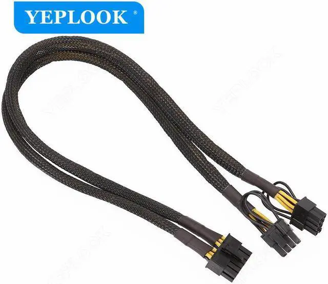 Alt view image 4 of 6 - 12Pin to Dual 8Pin(6+2Pin) PCIe 8Pin Sleeved Power Splitter Modular Cable for GPU 3080 3090 2060 Seasonic P-860 P-1000 X-1050