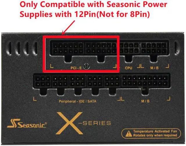 Alt view image 6 of 6 - 12Pin to Dual 8Pin PCIe 8Pin(6Pin+2Pin) GPU Cable 18AWG 60+60CM Black Yellow For GPU 3080 3090 2060 Seasonic P-860 P-1000 X-1050