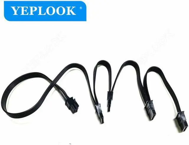 Alt view image 2 of 4 - PCIe 6Pin to 4 SATA Straight Hard Driver SDD Power Cable For GIGABYTE P750GM 750W, P850GM 850W, P1000GM 1000W Gold Fully Modular