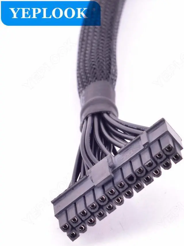Alt view image 6 of 6 - 10Pin+18Pin to 24Pin 20+4Pin Power Supply Cable Sleeved For GIGABYTE P750GM 750W, P850GM 850W, P1000GM 1000W Gold Fully Modular