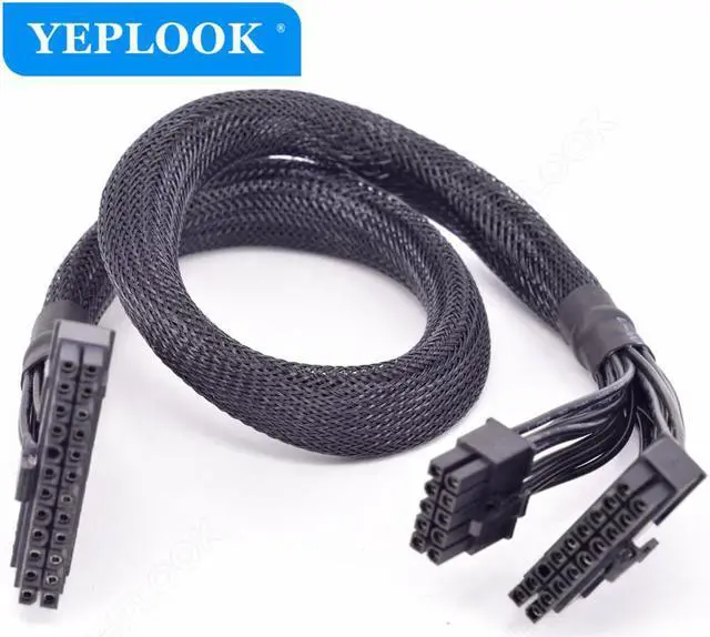 Alt view image 3 of 8 - 10Pin+18Pin to 24Pin 20+4Pin Power Supply Cable Sleeved for GIGABYTE AORUS P750W GP-AP750GM, P850W GP-AP850GM Gold Fully Modular