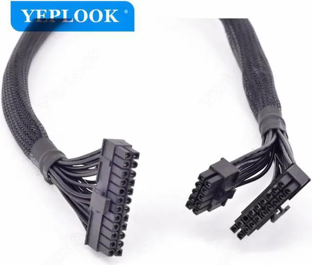 Alt view image 5 of 8 - 10Pin+18Pin to 24Pin 20+4Pin Power Supply Cable Sleeved for GIGABYTE AORUS P750W GP-AP750GM, P850W GP-AP850GM Gold Fully Modular