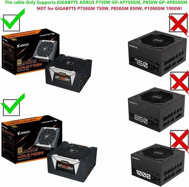 Alt view image 6 of 6 - 6Pin to 3 Port Molex 4Pin IDE Fan Power Supply Cable For GIGABYTE AORUS P750W GP-AP750GM, P850W GP-AP850GM Gold Fully Modular
